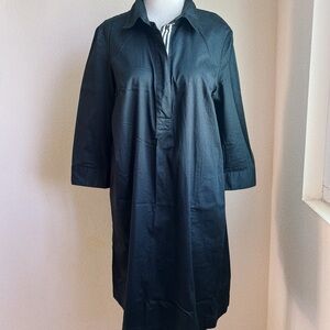 Black Collared Shirt Dress - Women's Classic Shift
